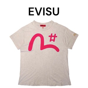 EVISU　両面ビッグプリント　Tシャツ　漢字　歌舞伎エヴィス　シングルステッチ