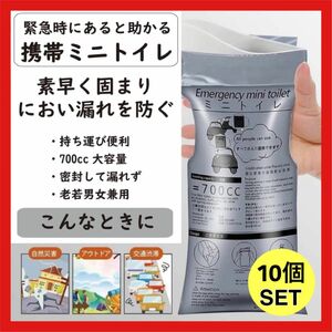 最安値！　携帯トイレ　簡易トイレ　防災グッズ　非常時　災害時　コンパクト　10個 