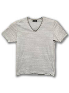 メンズビギ Men's Bigi Tシャツ Vネック 半袖 サイズ M 白 杢目