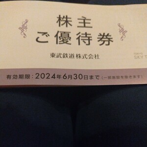 東武 株主優待券 2024/06/30まで