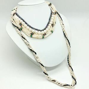 「淡水パールネックレス5点おまとめ」a 約163.5g 真珠 ケシ バロック ベビー pearl Pearl necklace jewelry silver DA0