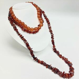 「琥珀ネックレス3点おまとめ」a 約363g コハク こはく アンバー べっ甲 べっこう amber necklace accessory jewelry DA0 大ぶり