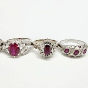 「ルビーリングおまとめ」a 重量約32.5g 宝石 ruby コランダム 紅玉 jewelry ジュエリー ring 指輪 accessory silver 925 CE0の画像4