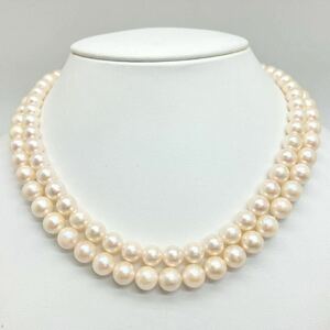 「アコヤ本真珠ネックレスおまとめ」a 約80g 約7.5-8.5mmパール pearl necklace accessory jewelry silver EA5