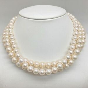 「アコヤ本真珠ネックレスおまとめ」a 約143g 約8.5-9.0mmパール pearl necklace accessory jewelry silver EA5