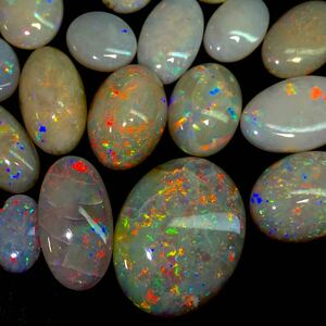 遊色効果抜群!!「ホワイトオパール19点おまとめ」a 20g 100ct ルース 裸石 宝石 ジュエリー jewelry opal 遊色 white CE0