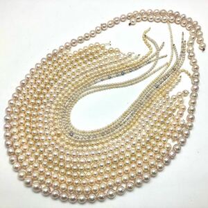 ［アコヤ本真珠アクセサリーパーツおまとめ］a 約311g 約3.0~9.0mm あこや ネックレス pearl necklace parts DA0