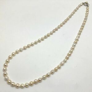 ［アコヤ本真珠ネックレス2点おまとめ] a 重量約124g 約8.0~8.5mm pearl necklace ロング long silver DA0の画像7