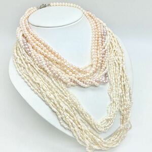 「淡水パールネックレス5点おまとめ」a 約293.5g 真珠 ケシ バロック ベビー pearl Pearl necklace jewelry silver DA0