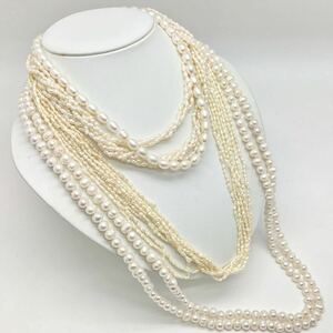 「淡水パールネックレス5点おまとめ」a 約245g 真珠 ケシ バロック ベビー pearl Pearl necklace jewelry silver DA0