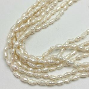 ［淡水パールネックレス5点おまとめ］a 重量約248g 真珠 オーバル 5連 necklace accessory jewelry pink silver DA0の画像3