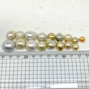 ［南洋白蝶17点おまとめ250ct］a 重量約50g 約8.0-16.0mm珠 pearl パール 本真珠 バロック ジュエリー jewelry 裸石 宝石 pearlの画像9