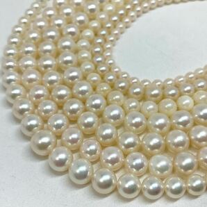 ［アコヤ本真珠アクセサリーパーツおまとめ］a 約106g 約3.0~7.5mm あこや ベビーパール baby ネックレス pearl necklace parts DA0の画像2