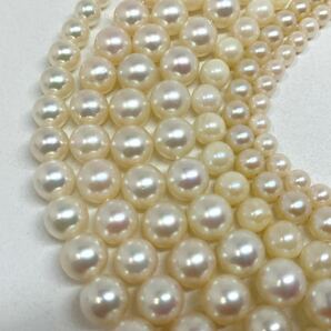 ［アコヤ本真珠アクセサリーパーツおまとめ］a 約106g 約3.0~7.5mm あこや ベビーパール baby ネックレス pearl necklace parts DA0の画像3