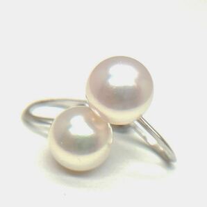 ［K14WG アコヤ本真珠イヤリング］a 約1.9g pearl パール 約7.5~7.7mm earring イヤリング earring pierce jewelry ジュエリー DF0の画像1