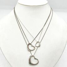 「TIFFANY&Co. (ティファニー)オープンハートペンダント3点おまとめ」m pendant jewelry silver DB0_画像1