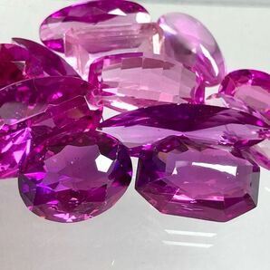 ［合成ピンクサファイアルースおまとめ20g ］m 約100ct 裸石 宝石 Sapphireサファイア コランダム pink jewelry ジュエリー CE0 の画像1