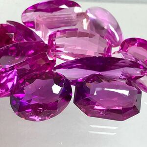 ［合成ピンクサファイアルースおまとめ20g ］m 約100ct 裸石 宝石 Sapphireサファイア コランダム pink jewelry ジュエリー CE0 