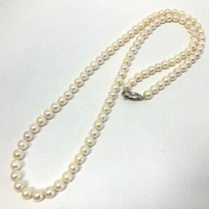 ［アコヤ本真珠ロングネックレス］m 重量約53.2g 約7.0-7.5mm珠 約71.5cm pearl necklace ジュエリー jewelry long DF0/DF0の画像1