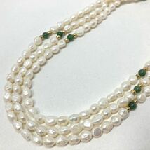 ［淡水ネックレス］m 約51.7g 約51.0cm pearl パール jewelry necklace ジュエリー accessory アクセサリー 水晶 石付 DA0/DA0_画像4