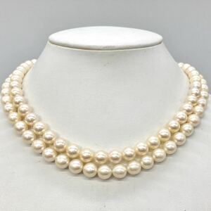 「アコヤ本真珠ネックレスおまとめ」a約84g 約8mmパール pearl necklace accessory jewelry silver EA5 