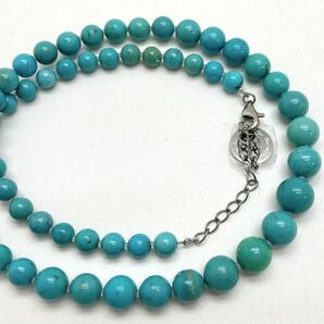 「トルコ石ネックレス5点おまとめ」m重量約232g ターコイズ 丸玉 turquoise ネックレス necklace アクセサリー accessory silver DA0の画像7