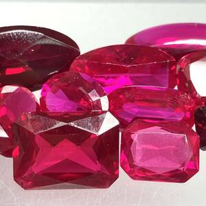 ［合成ルビールースおまとめ］a 重量約20g 100ct 裸石 宝石 ruby コランダム 紅玉 jewelry ジュエリー necklace accessory CE0 