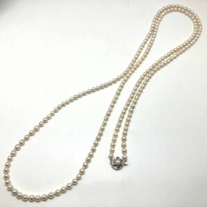 ［アコヤ本真珠ロングネックレス］a 重量約79.4g 約6.0mm 約154cm pearl long necklace silver DA0の画像4