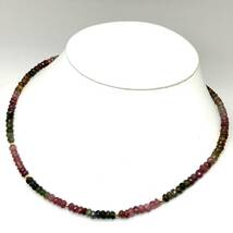 ［K18マルチカラートルマリンネックレス ］a ◎重量約16.5g 約44cm 飾り珠 18金 tourmaline multicolor necklace jewelry green pink DD0_画像4