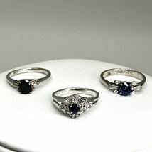 ［サファイアリング7点おまとめ］a重量約21.5g 宝石 sapphire コランダム accessory jewelry 指輪 ring SV 925 silver CE0_画像4