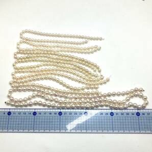 ［アコヤ本真珠アクセサリーパーツおまとめ］a 約311g 約3.0~9.0mm あこや ネックレス pearl necklace parts DA0の画像7