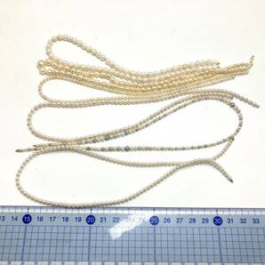 ［アコヤ本真珠アクセサリーパーツおまとめ］a 約311g 約3.0~9.0mm あこや ネックレス pearl necklace parts DA0の画像8