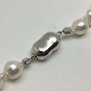 ［アコヤ本真珠ネックレス2点おまとめ] a 重量約124g 約8.0~8.5mm pearl necklace ロング long silver DA0の画像5