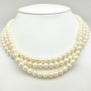 「アコヤ本真珠ネックレスおまとめ」a ◎約87g 約6.5mmパール pearl necklace accessory jewelry silver EA5