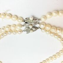 「アコヤ本真珠ネックレス3点おまとめ」◎a約67.5g 約5.5-6.5mmパール pearl necklace accessory jewelry silver EA5_画像7