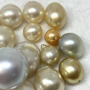 ［南洋白蝶17点おまとめ250ct］a 重量約50g 約8.0-16.0mm珠 pearl パール 本真珠 バロック ジュエリー jewelry 裸石 宝石 pearlの画像5