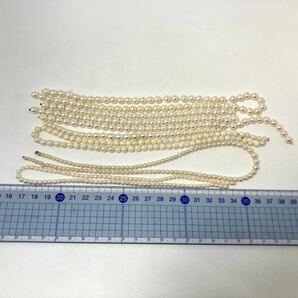 ［アコヤ本真珠アクセサリーパーツおまとめ］a 約106g 約3.0~7.5mm あこや ベビーパール baby ネックレス pearl necklace parts DA0の画像6