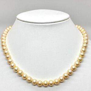 「アコヤ本真珠ネックレス」a約34g 約7-7.5mmパール pearl necklace accessory jewelry silver DA0の画像1