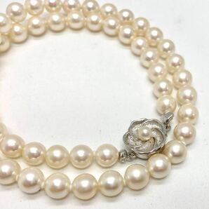 「アコヤ本真珠ネックレスおまとめ」a約68g 約7-7.5mmパール pearl necklace accessory jewelry silver DA0の画像3