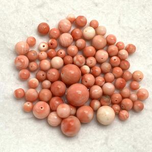 ［珊瑚おまとめ250ct］a 50g 約5.5~13.5mm ルース 裸石 ジュエリー jewelry coral コーラル サンゴ さんご 朱色 丸玉 parts パーツ CE0 ①の画像6