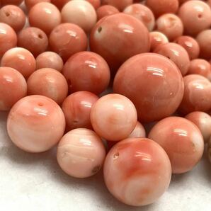 ［珊瑚おまとめ250ct］a 50g 約5.5~13.5mm ルース 裸石 ジュエリー jewelry coral コーラル サンゴ さんご 朱色 丸玉 parts パーツ CE0 ①の画像1