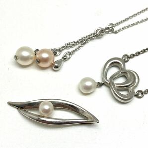 ［TASAKI(田崎真珠) パールアクセサリー6点おまとめ］a 重量約26.5g あこや ベビー ペンダントトップ pearl necklace ブローチ silver CE0の画像8