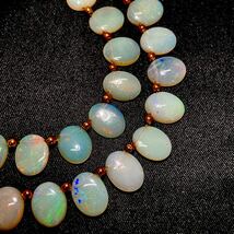 ［オパールネックレス］a ◎重量約14.6g opal necklace water white ホワイト 約46.5cm K18 遊色 合成 accessory jewelry silver DC0_画像1