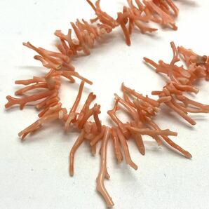 ［珊瑚ネックレス5点おまとめ］a 重量約255.0g サンゴ さんご パール Perl necklace coral コーラル 赤 桃色 丸玉 白 枝 silver DB0の画像5