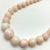 パール付き!!［珊瑚ネックレス5点おまとめ］a 重量約126g サンゴ さんご Perl necklace coral コーラル 赤 桃色 丸玉 白 silver DB0_画像6