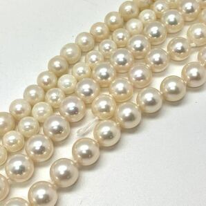 ［アコヤ本真珠アクセサリーパーツおまとめ］a 約134g 約5.5~7.5mm あこや ベビー baby ネックレス pearl necklace parts DA0の画像4