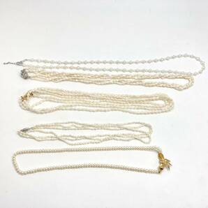 「淡水パールネックレス5点おまとめ」m 約135g 真珠 ケシ バロック ベビー pearl Pearl necklace jewelry silver DA0の画像2