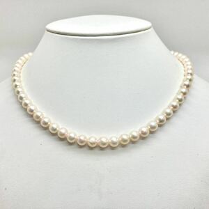 「アコヤ本真珠ネックレスおまとめ」m約27.2g 約6.5-7.0mmパール pearl necklace accessory jewelry silver DE0 