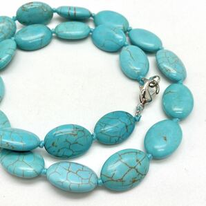 「トルコ石ネックレス5点おまとめ」m重量約232g ターコイズ 丸玉 turquoise ネックレス necklace アクセサリー accessory silver DA0の画像3