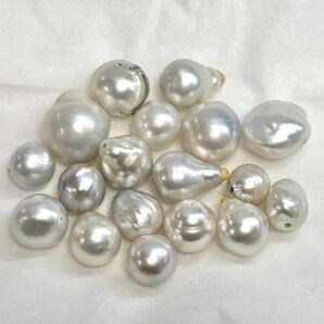 「南洋白蝶18点おまとめ］m◎ 重量約50g/250ct 約10.0-16.0mm珠 pearl パール 本真珠 バロック ジュエリー jewelry 裸石 宝石 pearlの画像4